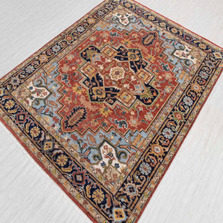 Moshari - Red Navy Serapi Classic Persian Retro Fine Quality Rug