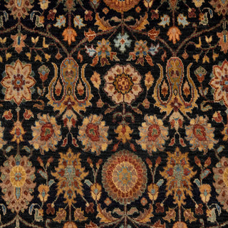 Anwar - 8x10 Navy Persian Mina Khani Pattern Reproduction High KPSI Soft Wool Rug