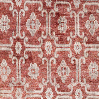 Melborne - 6x9 Red Wool & Silk Modern Style Handmade Indian Rug