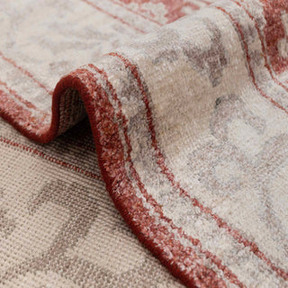 Melborne - 6x9 Red Wool & Silk Modern Style Handmade Indian Rug