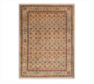Zainab - 9x12 Beige Wool Classic Mina Ghani Persian Reproduction High KPSI Wool Rug