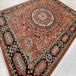 Currency Red - 9x12 Persian Mamluk Hand Knotted Fine Wool Rug