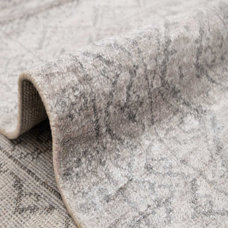 Mizoram - 8x10 Gray Wool & Silk Vintage Persian Look Handmade Rug