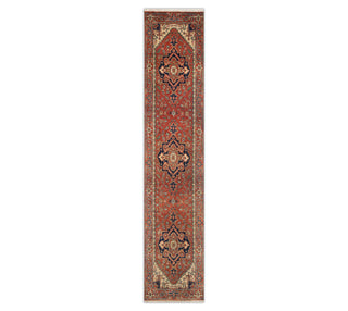 2.6x10 long Runner Rug Classic Persian Style Red Rust Hand Knotted Soft Wool Hallway Rug