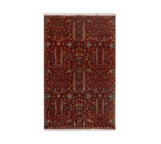 4x6 Maroon Wool Tree & Garden Design Soft Quality Kids Room Rug