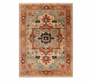Nayan - 5x8 Classic Persian Ivory Rust Colored Fine Wool Small Area Rug