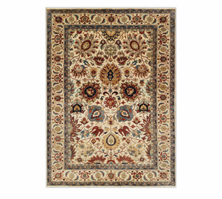 6x9 Classic Persian Ivory Cream Hand Knotted Fine Wool Rug 6x9 Carpet