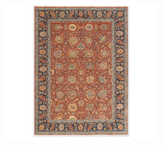 6x9 Classic Persian Reproduction Rust Colored Wool Rug For Living Room