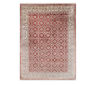 6x9 Red Silk Modern Style Handmade Area Rug From India
