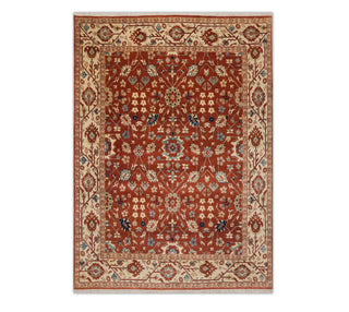 8x10 Fine Hand Knotted Weave Red Wool Persian Rug for bedroom