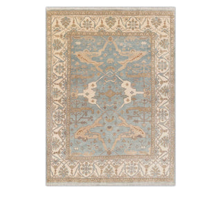 8x10 Green Gray Wool Modern Oushak Handmade Soft Look Rug