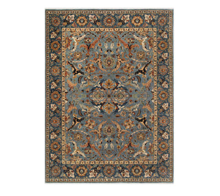 8x10 Vintage Persian Bidjar Reproduction Blue Wool hand Knotted Rug