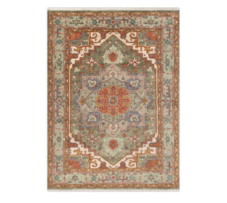 8x10 Vintage Persian Style Green Wool Area Rug
