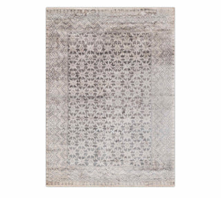 8x10 Gray Bamboo Silk Rug From India Modern Style Handmade Rug