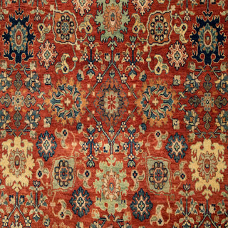 Anwar - 10x14 Red Persian Mina Khani Pattern Reproduction High KPSI Soft Wool Rug