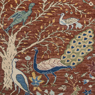2'6x15 Birds Peacock Woolen Runner Rug / Hallway Rug