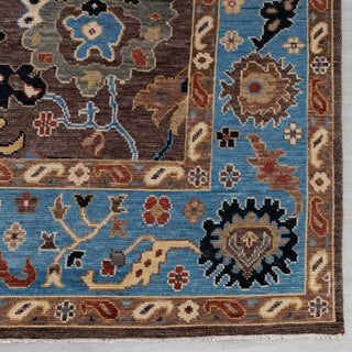 Ashoka 9x12 Brown Blue Modern Turkish Style Oushak Rug