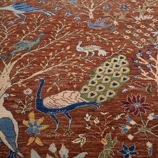 9x12 Peacock Garden Hand Knotted Woolen Rug