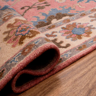 Stacy 8x10 Hand Knotted Floral Oushak Motif Woolen Rug