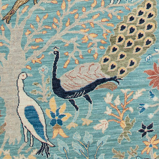 2'6x15 Birds Peacock Woolen Runner Rug / Hallway Rug