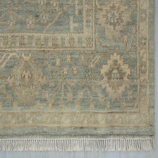 Woods 8x10 Distressed Fine Hand Knotted Oushak Wool Rug