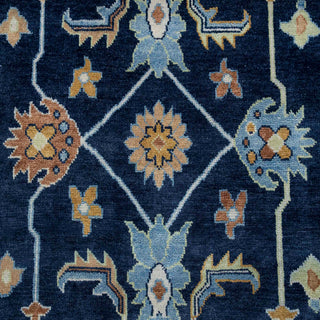 Cramer 8x10 Navy Modern Floral Oushak Woolen Rug