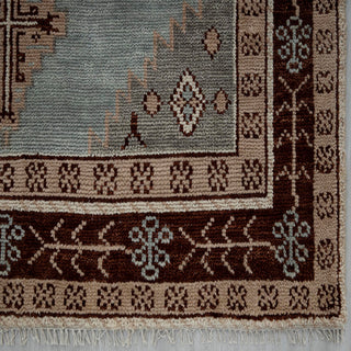 6x9 Hand Knotted Muted Medallion Serapi Woolen Rug