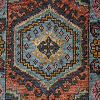 Kashan - Rust Persian Runner Plush Feel Wool Staircase / Hallway Rug