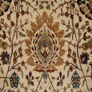 Samad- 8x10 Ivory Gold Authentic Persian Kerman Sickle Rug