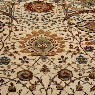 Samad- 8x10 Ivory Gold Authentic Persian Kerman Sickle Rug