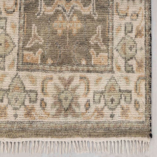 Morgan - Runner Rug Olive Green Grey Persian Style Oushak Rug