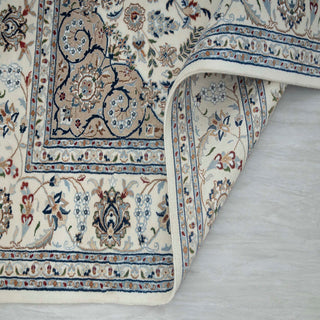 Nain 8x10 Medallion Persian Wool & Silk Rug