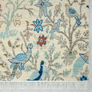 4x6 Ivory Birds of Paradise Floral Wool Rug
