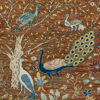 3x10 Birds & Trees Motifs Hand Knotted Hallway Rug