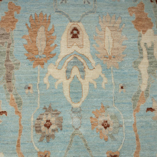 Tracy 9x12 Fine Hand Knotted Blue Wool Oushak Rug