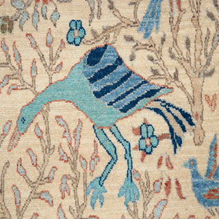 3x8 Ivory Peacock Garden Fine Weave Hallway Rug