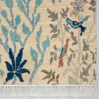 3x8 Ivory Peacock Garden Fine Weave Hallway Rug