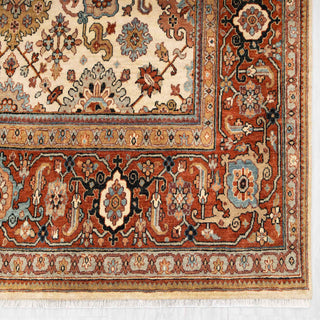 Sultan Ember - 8x10 Elegant Ivory Persian Premium Wool Hand Knotted Rug