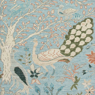 2'6x10 Birds of Paradise Inspired Woolen Runner Rug