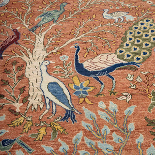 5x7 Persian Inspired Peacock Garden Wool Rug