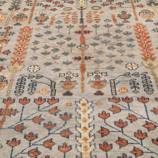 Evas - 12x15 Persian Tree Of Life Gray Oversize Oushak Rug