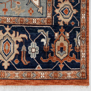 Elyse - 12x15 Large Area Rust Navy Persian Hand Knotted Serapi
