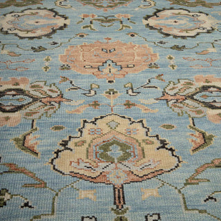 Willis 8x10 Hand Knotted Blue Turkish Oushak Area Rug