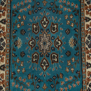Kashmira 2'6x4 Vibrant Turquoise Blue Persian Wool Rug