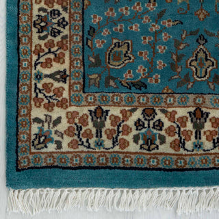 Kashmira 2'6x4 Vibrant Turquoise Blue Persian Wool Rug