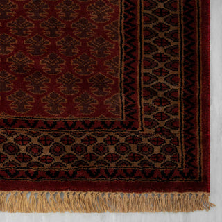Herati 3x5 Deep Red Traditional Tribal Pattern Small Rug