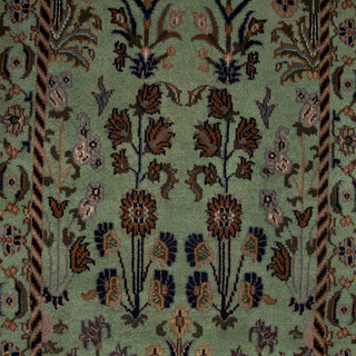 Aimee 2'6x4 Green Persian Floral Woolen Rug