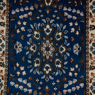 Arash 2'6x4 Royal Blue Persian Floral Wool Rug