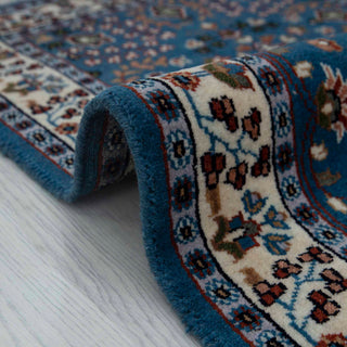 Arash 2'6x4 Royal Blue Persian Floral Wool Rug