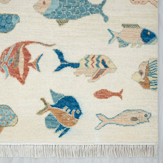 Pisces 5x7 Hand Knotted Fish Soft Woolen Rug